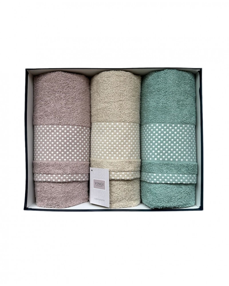 Set asciugamani cotone Pois Vingi Set asciugamani cotone Pois Vingi