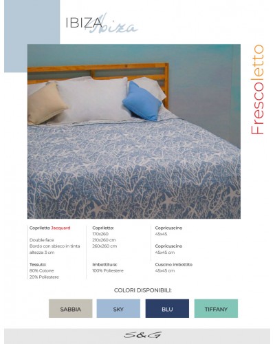 Copriletto primaverile matrimoniale Ibiza S&G