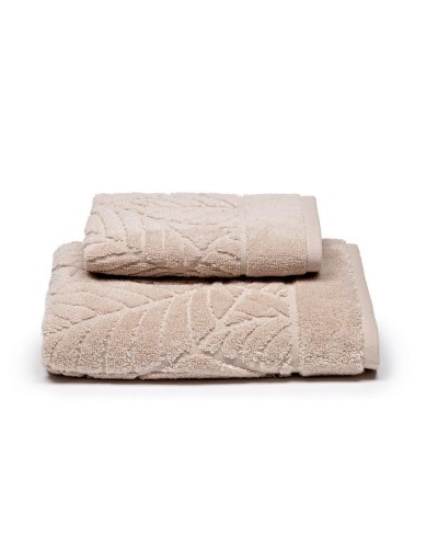 Set Asciugamani 5 pezzi Foglie Naturale Caleffi