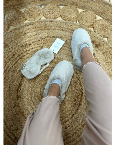 Set Notte Hygge coppia Ciabatte e Mascherina da notte Riviera