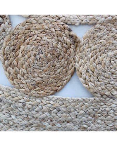 Tappeto Juta e Cotone intrecciato rotondo Sobel