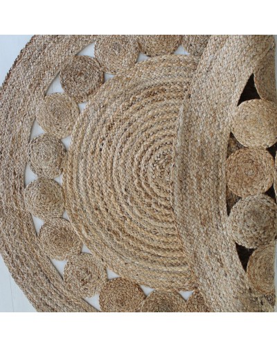 Tappeto Juta e Cotone intrecciato rotondo Sobel