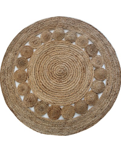Tappeto Juta e Cotone intrecciato rotondo Sobel