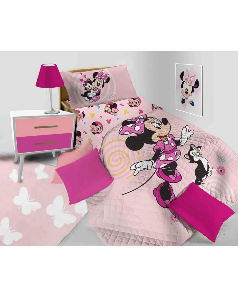 Trapuntino Singolo Minnie Hermet Stampa Disney per Letti Bambini