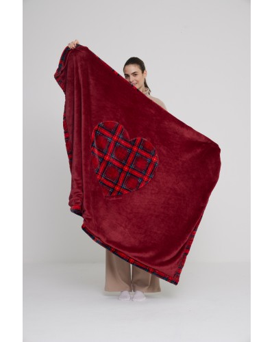 Plaid in coral Cuore Double Face NoidìNotte