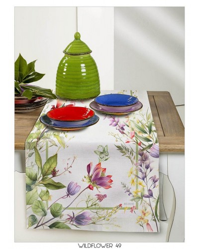Runner Bloom In Cotone Stampato Wildflower Tessitura Randi