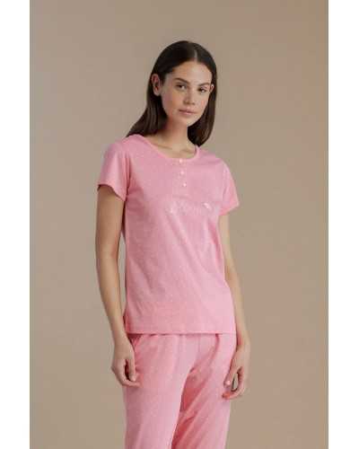 Pigiama donna in cotone 3pz manica corta NoidìNotte