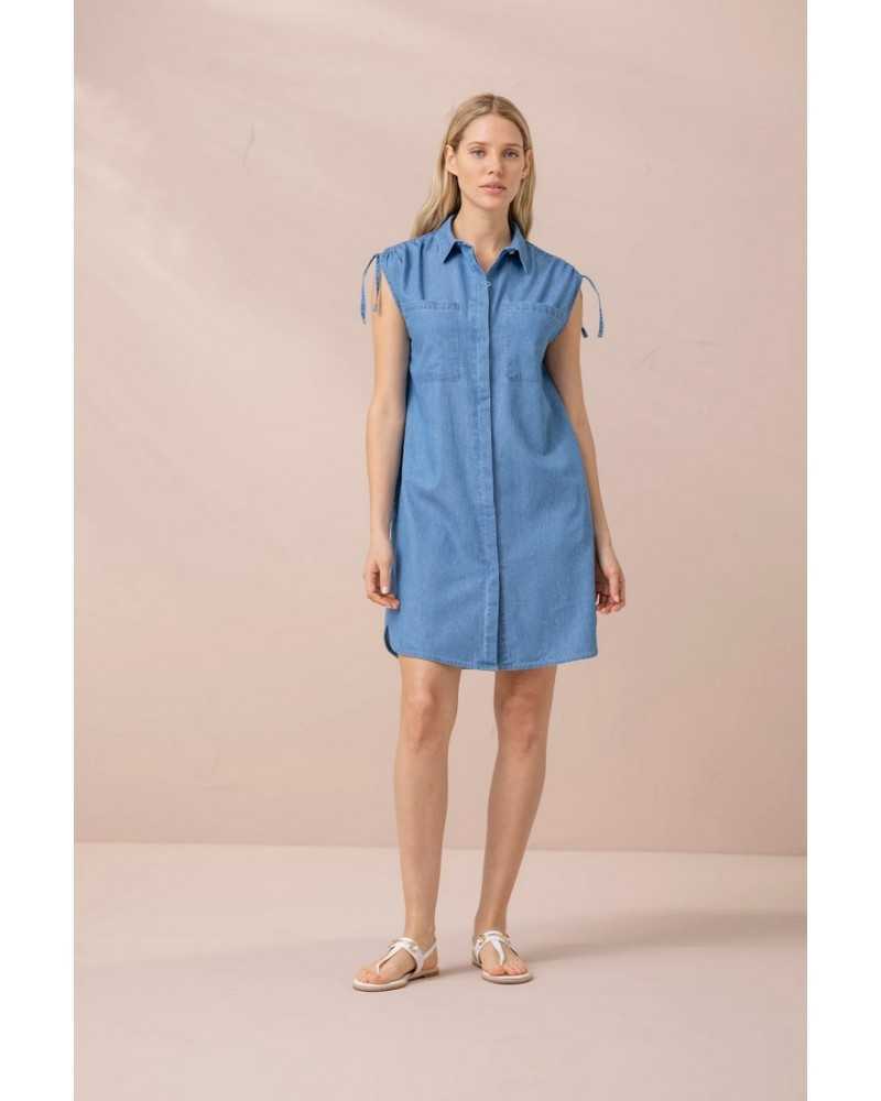 Abitino camicia donna in cotone effetto denim NoidìNotte